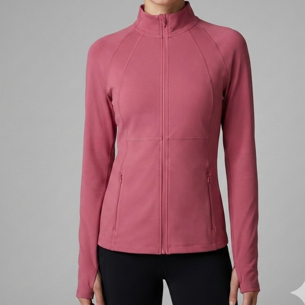 Sweaty Betty Power Workout Jacket Women Medium‎ Pink Full Zip Running Athleisure